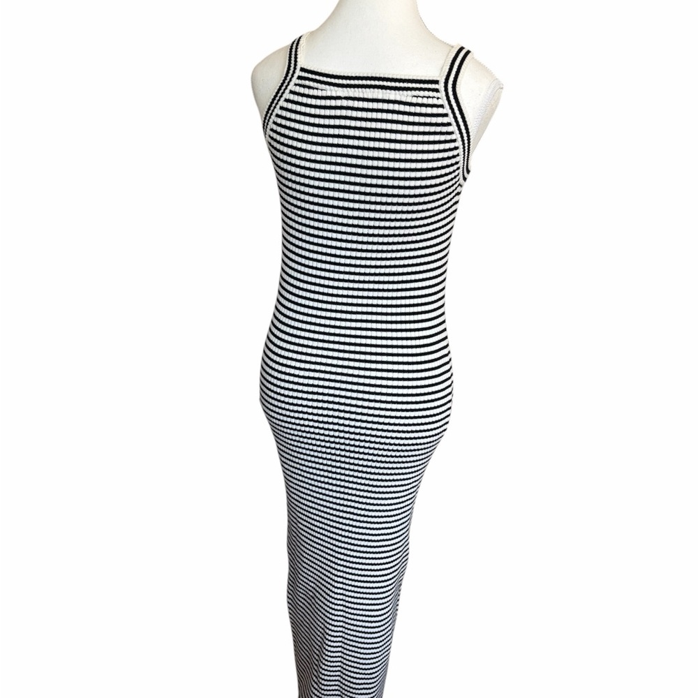 Z Supply Brooks Small Bodycon Black And Cream Striped Midi Dress - Picture 6 of 8